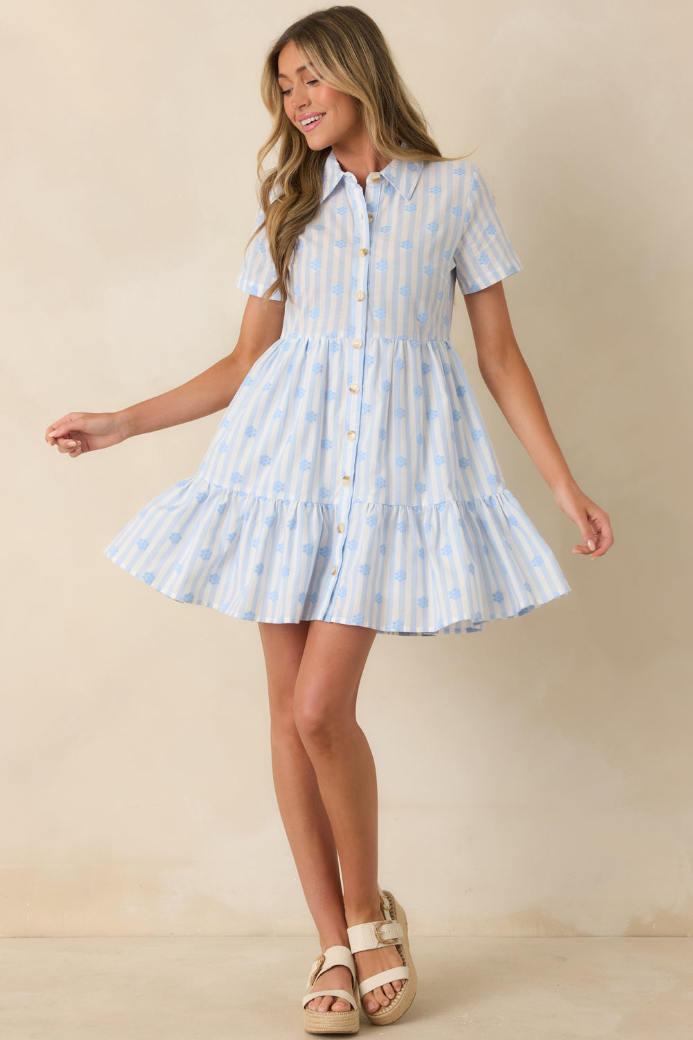 Blue-Stripe-Floral-Embroidered-Mini-Dress