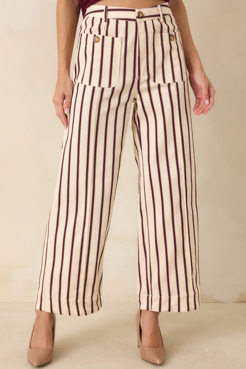 Burgundy-Ivory-Stripe-Fabric-Detail