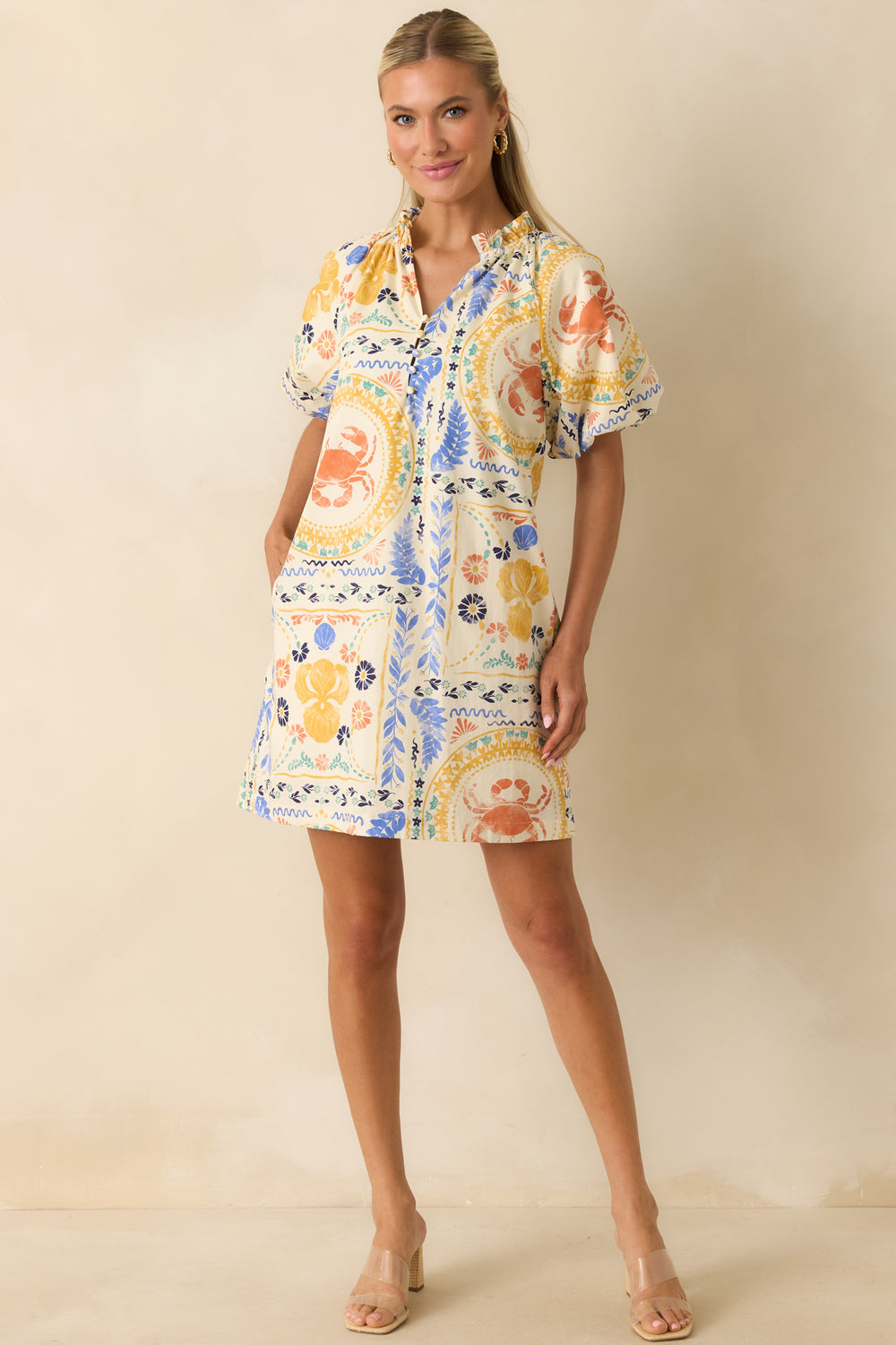 Coastal-Patchwork-Cotton-Mini-Dress