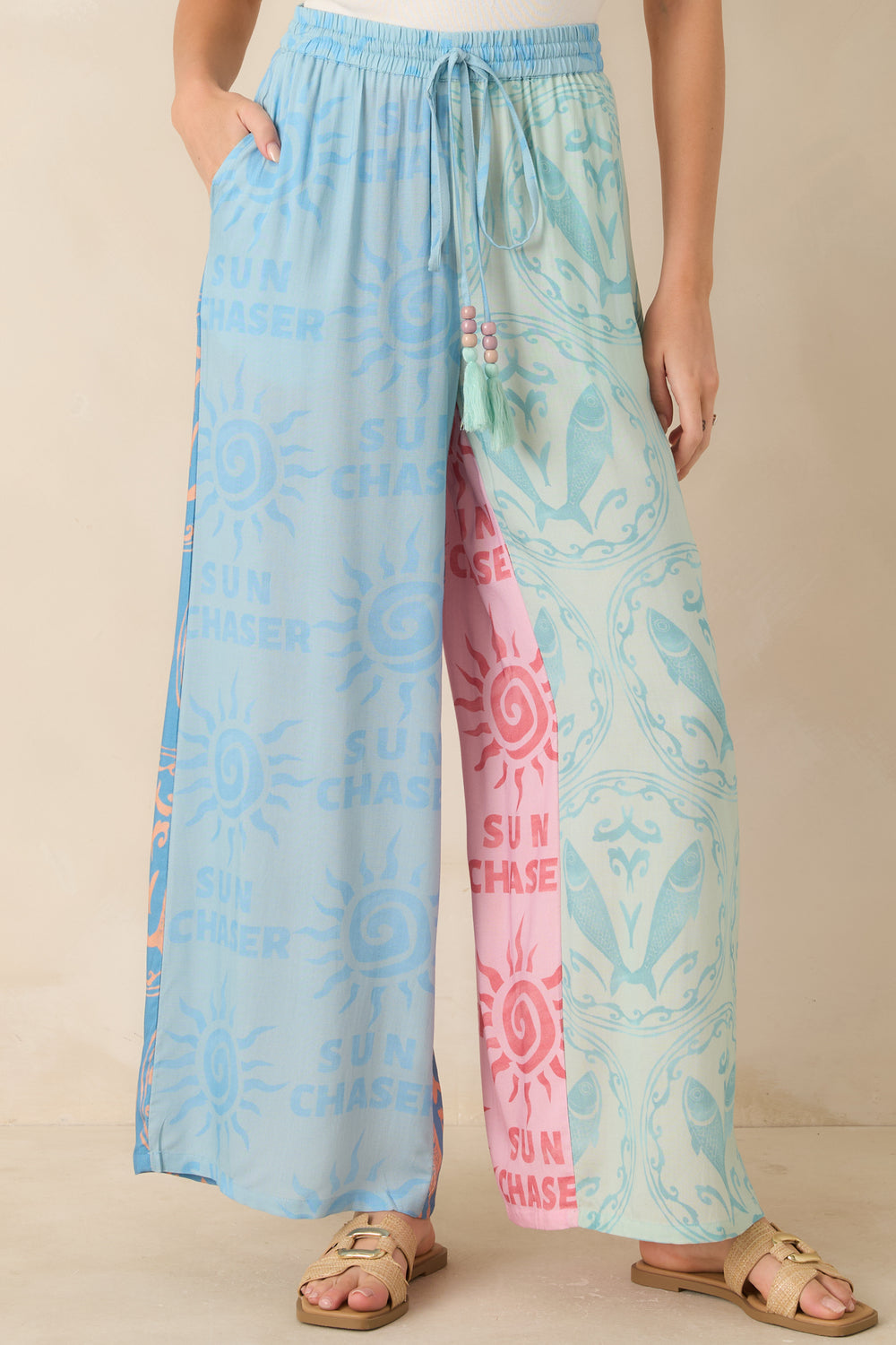 Colorblock-Pants-With-Sun-Pattern-Details