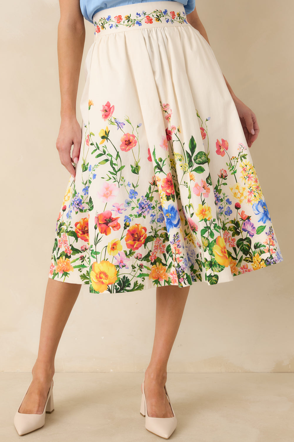 Cropped-Front-View-Of-The-Ivory-Midi-Skirt