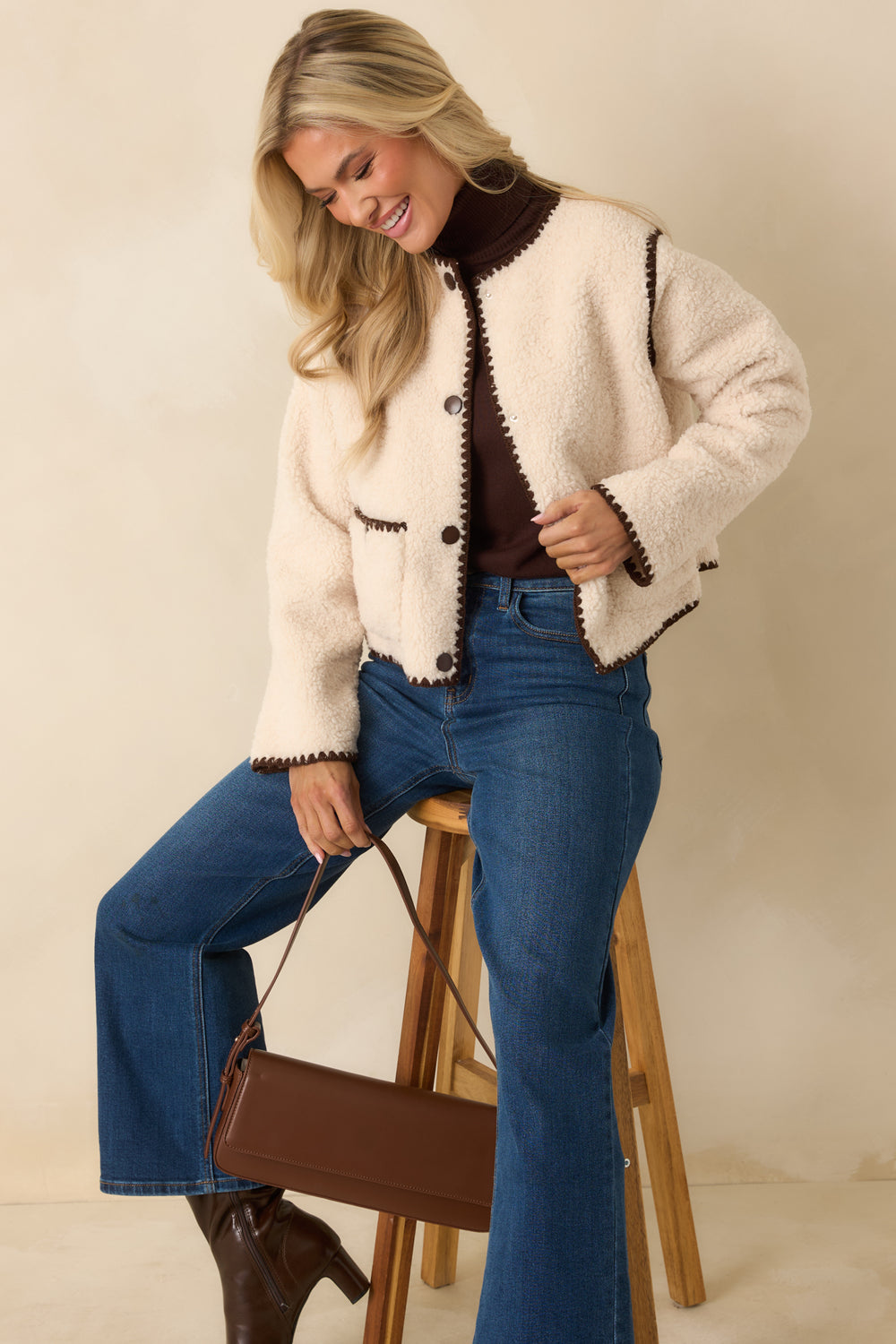 Ivory-Faux-Sherpa-Jacket-Plush-Texture-Hip-Length-Fit