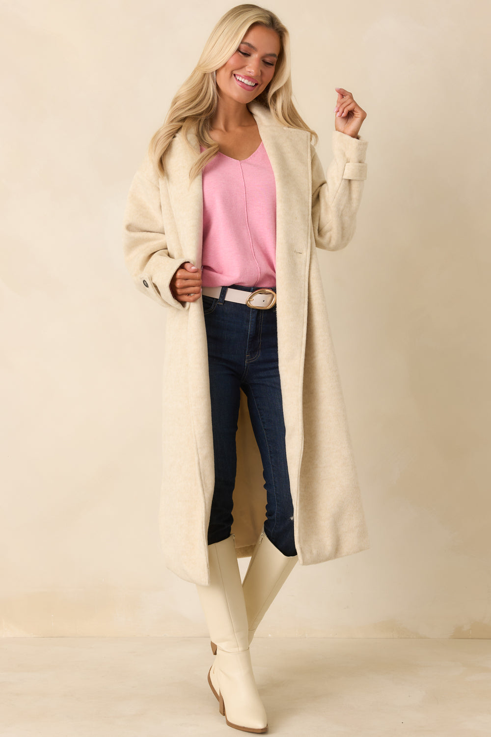 Ivory-Longline-Coat-In-Soft-Felted-Wool-Blend-Fabric