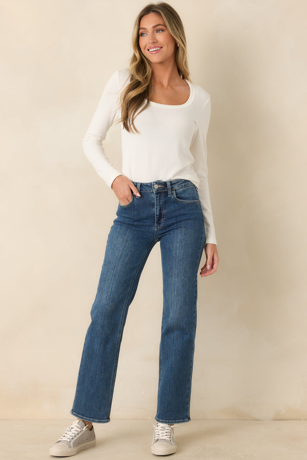 Ivory-Scoop-Neck-Long-Sleeve-Top