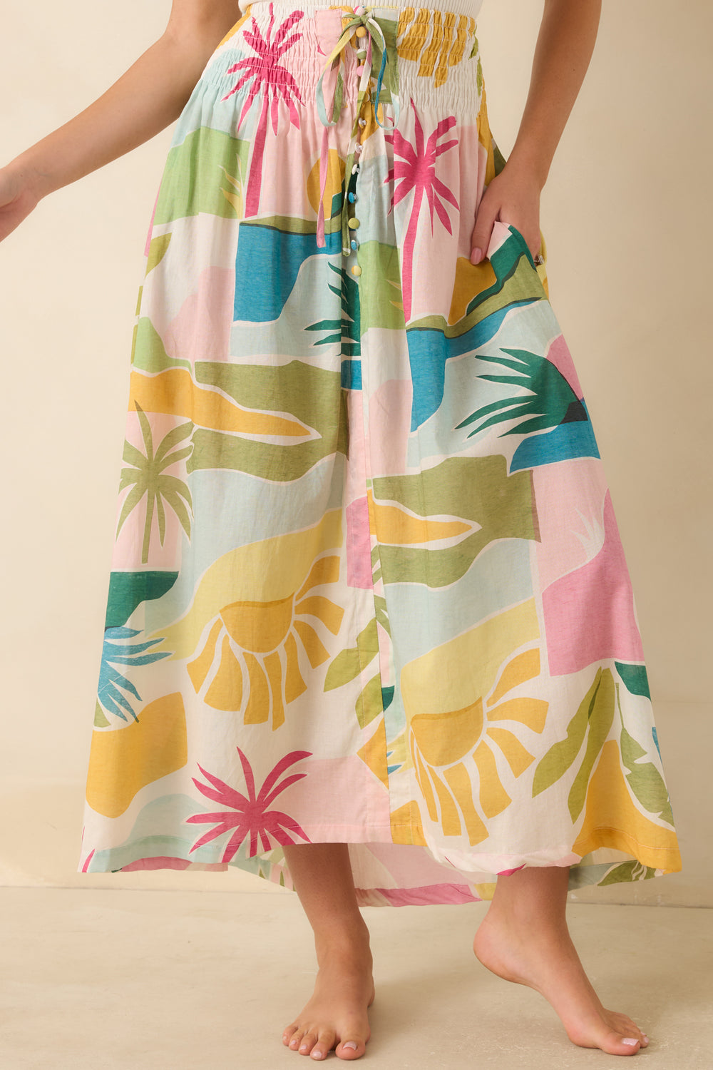 Paradisa-Flowy-Tropical-Lagoon-Print-Maxi-Skirt