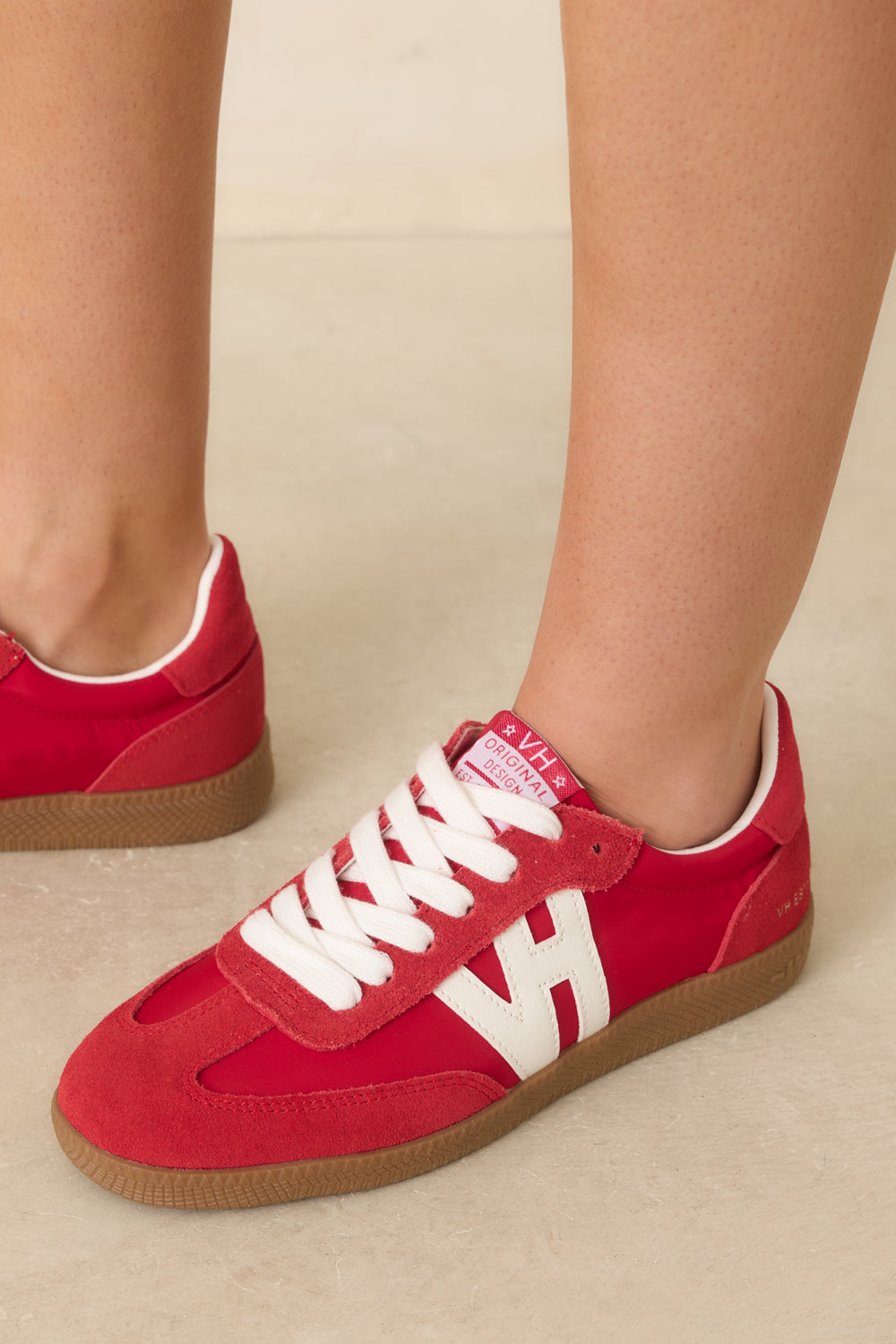 Red-Vintage-Havana-Nadia-Sneakers-Showing-Mixed-Textures