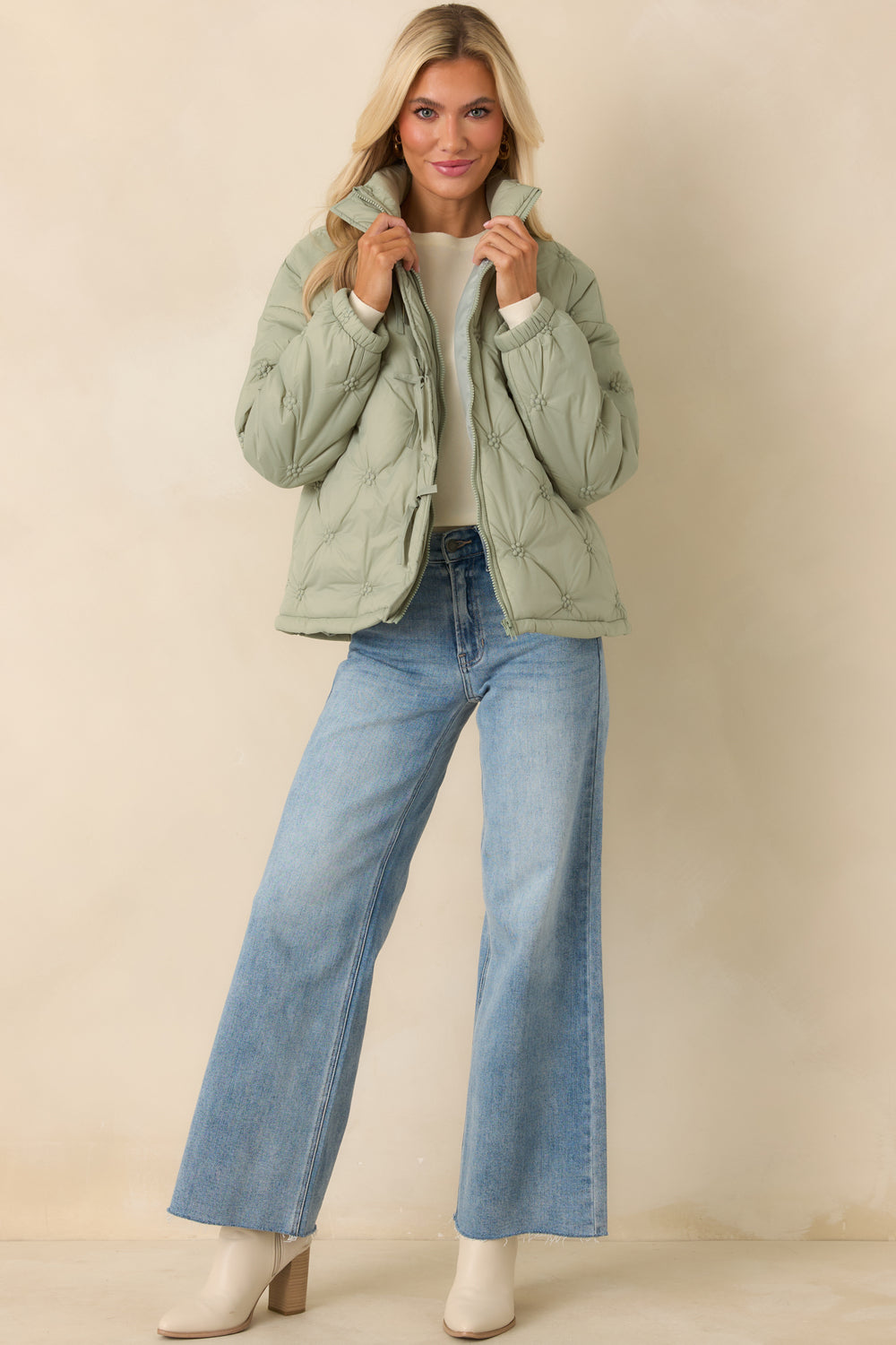 Sage-Green-Quilted-Puffer-Jacket-With-Allover-Floral-Stitching