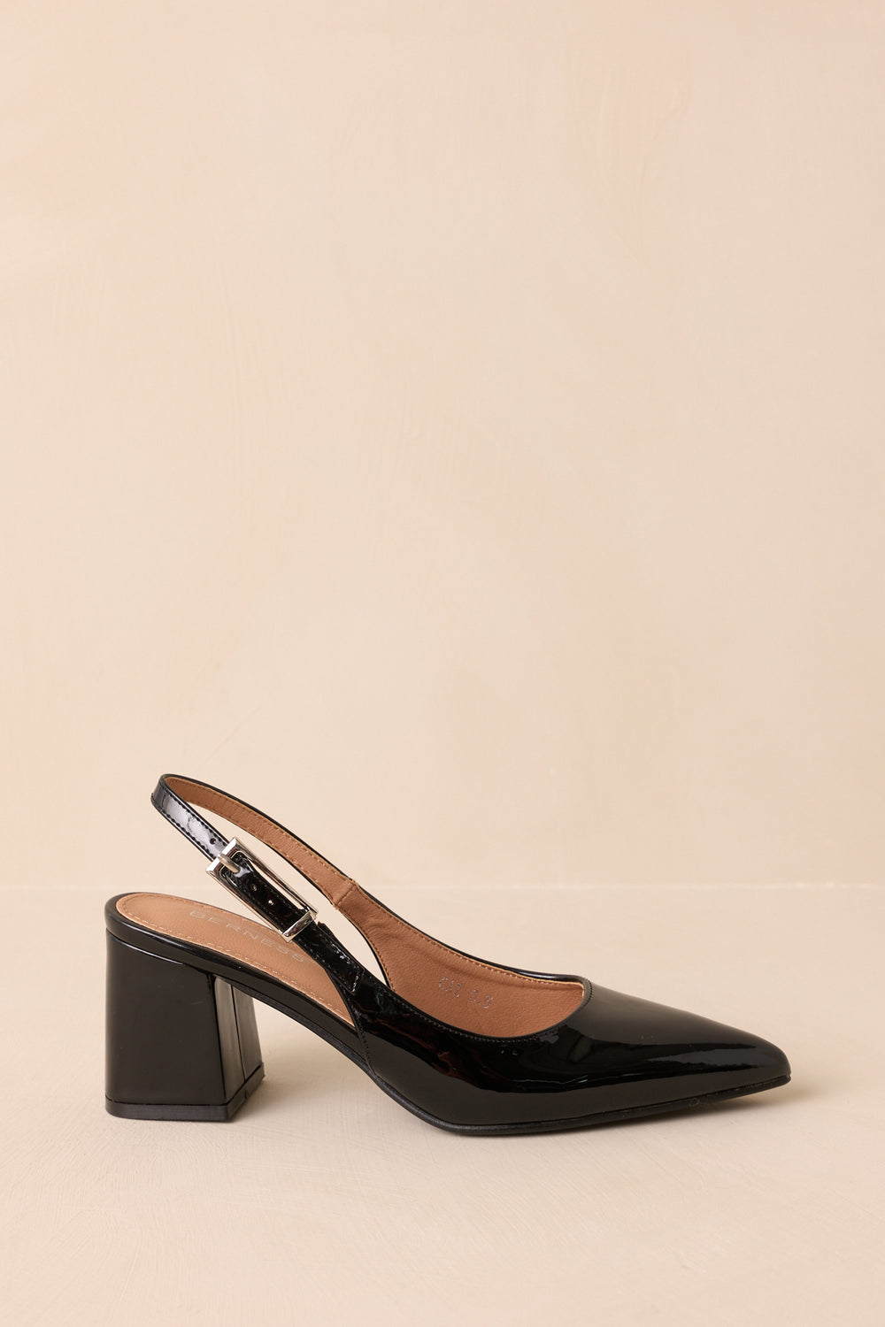 Side-View-Glossy-Black-Heels-Adjustable-Slingback-Strap