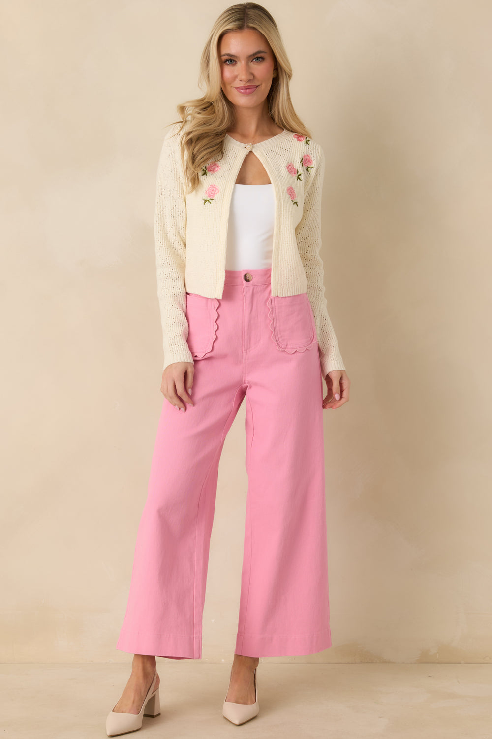 Soft-Ivory-Knit-Cardigan-Embroidered-With-Pink-Rose-Blooms