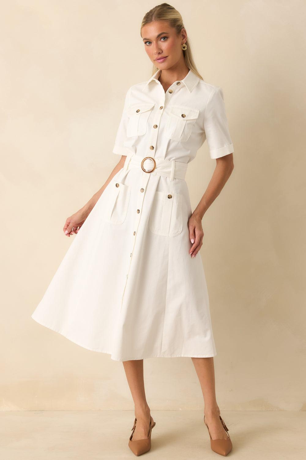 Utility-Pocket-Fit-And-Flare-Midi-Dress