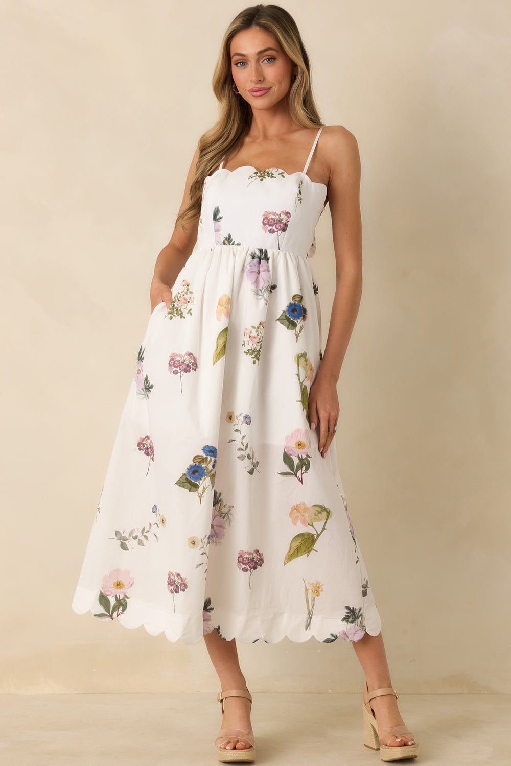 White-Cotton-Midi-Dress-With-Scalloped-Neckline