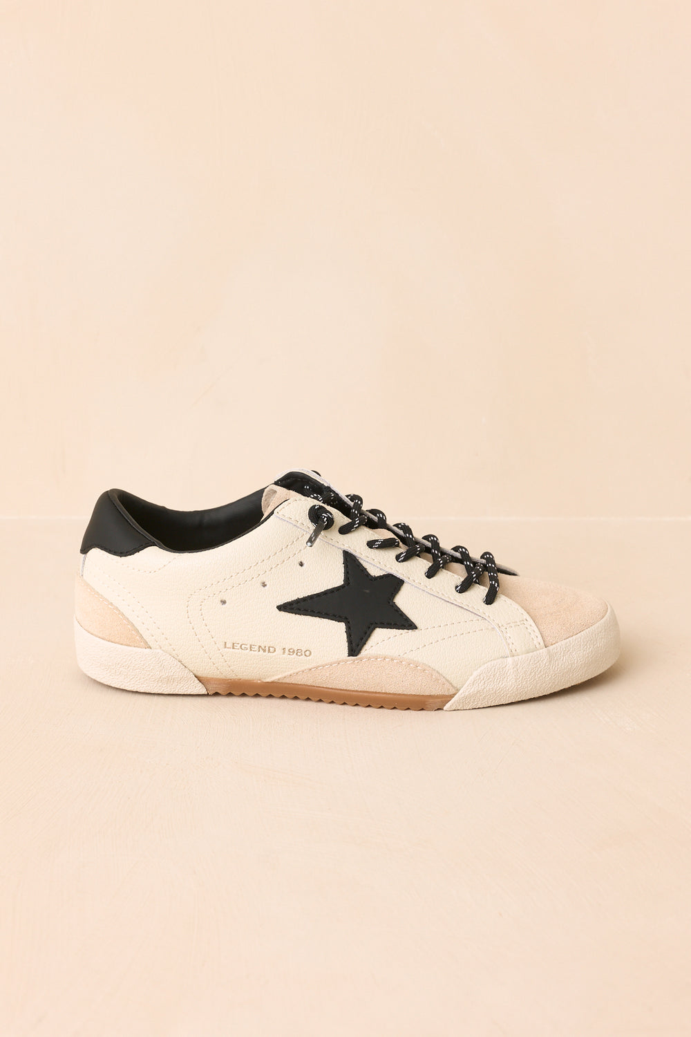 White-Low-Profile-Sneakers-Black-Star-Textured-Sole-Vintage-Finish